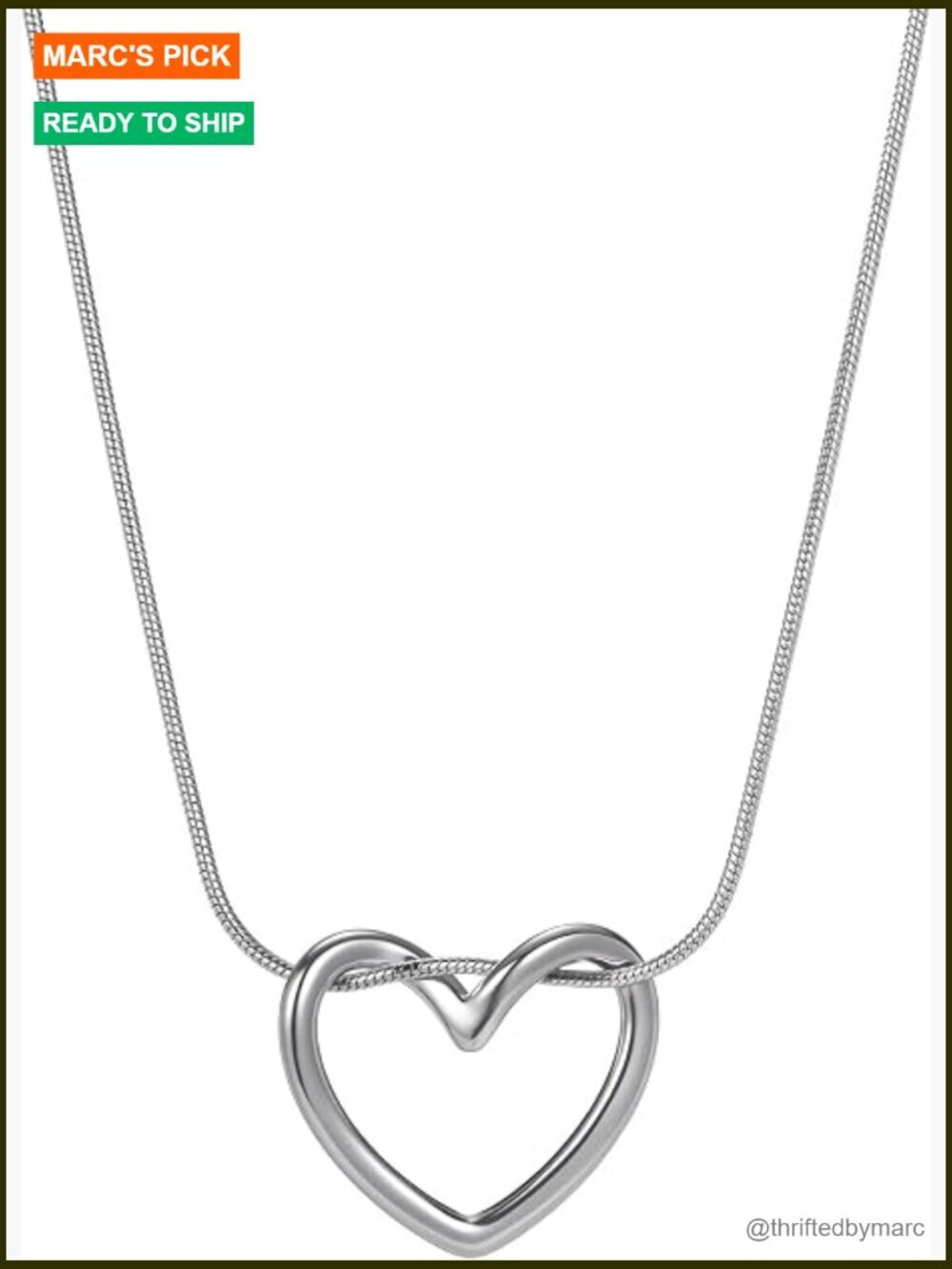 Dainty Open Heart Pendant Necklace - Minimalist Layering